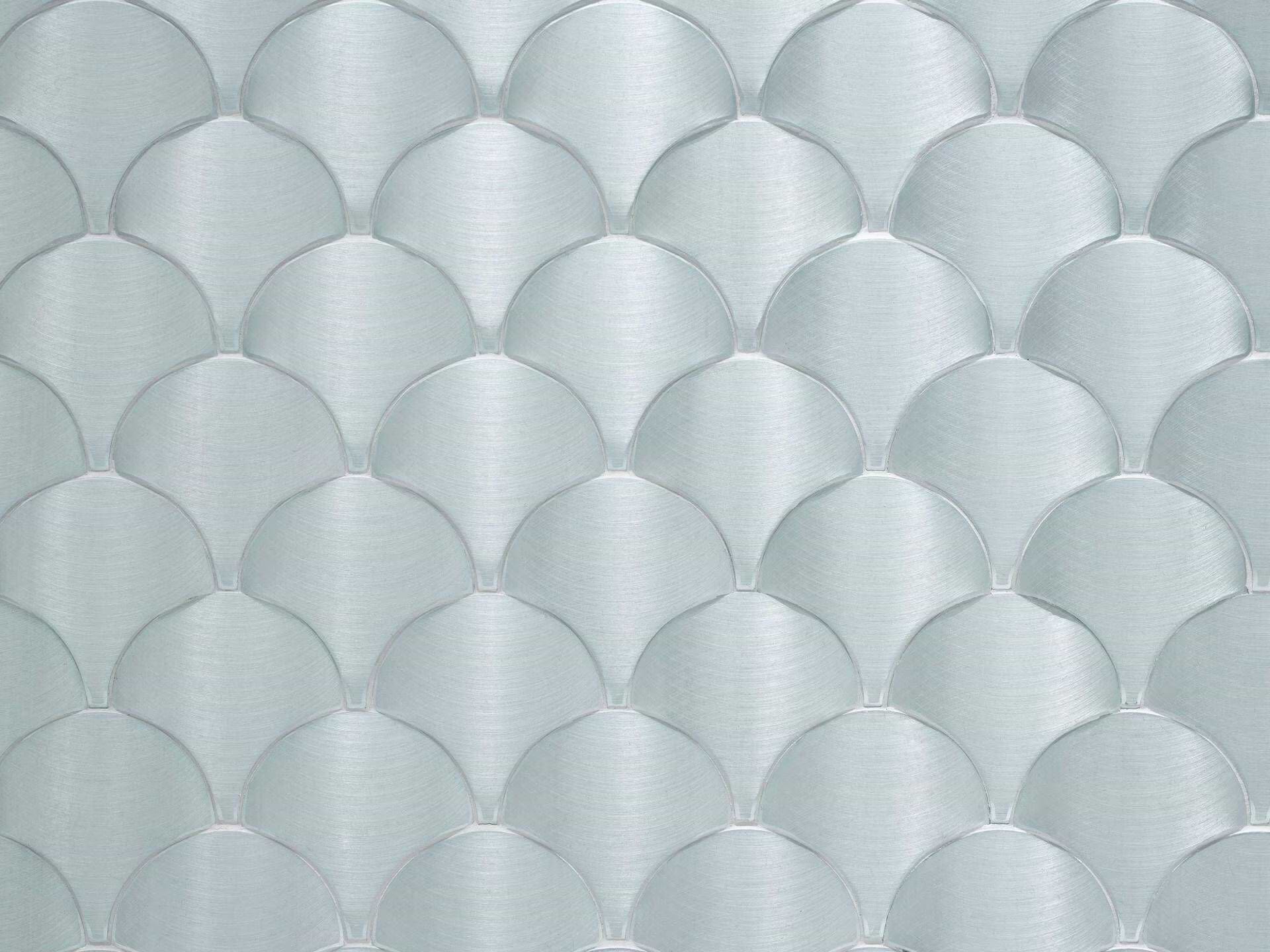 Gravity Aluminium Shell Aquamarine Mosaic By Hyperion Tiles