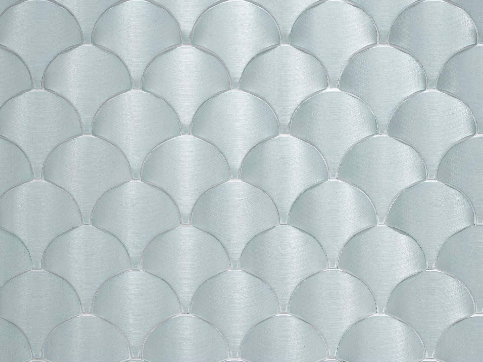 Gravity Aluminium Shell Aquamarine Mosaic By Hyperion Tiles