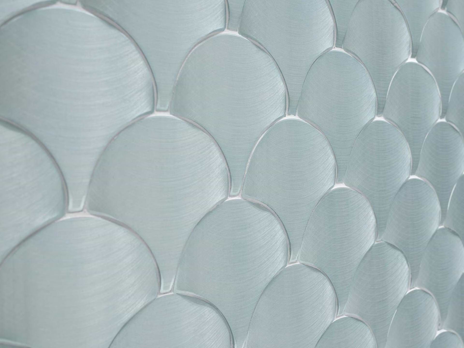 Gravity Aluminium Shell Aquamarine Mosaic By Hyperion Tiles