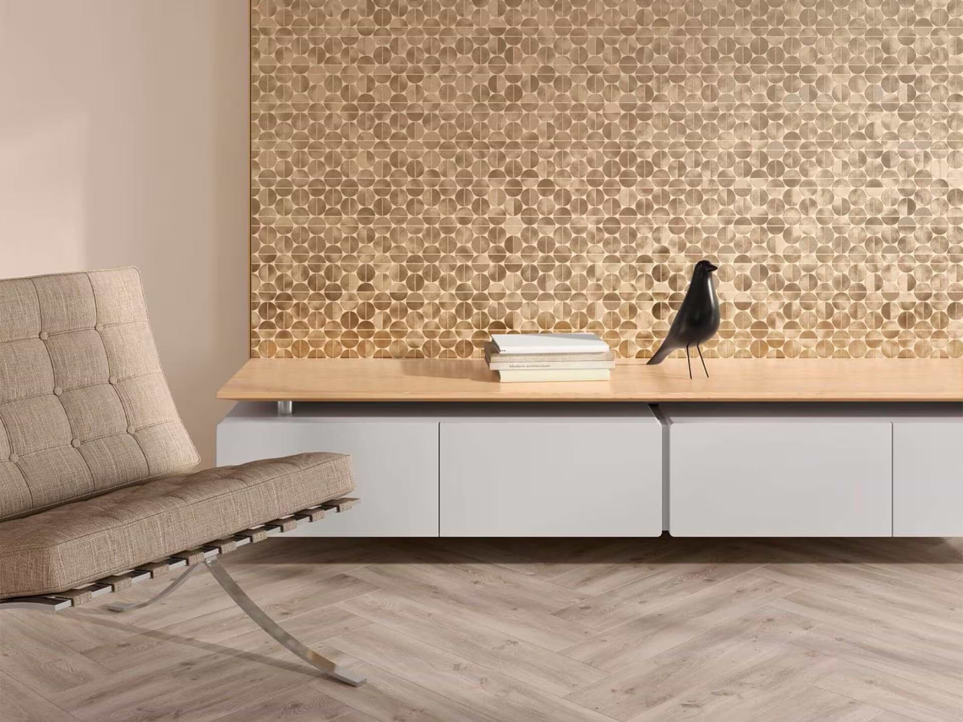 Sphere Copper Gold Mosaic By Hyperion Tiles