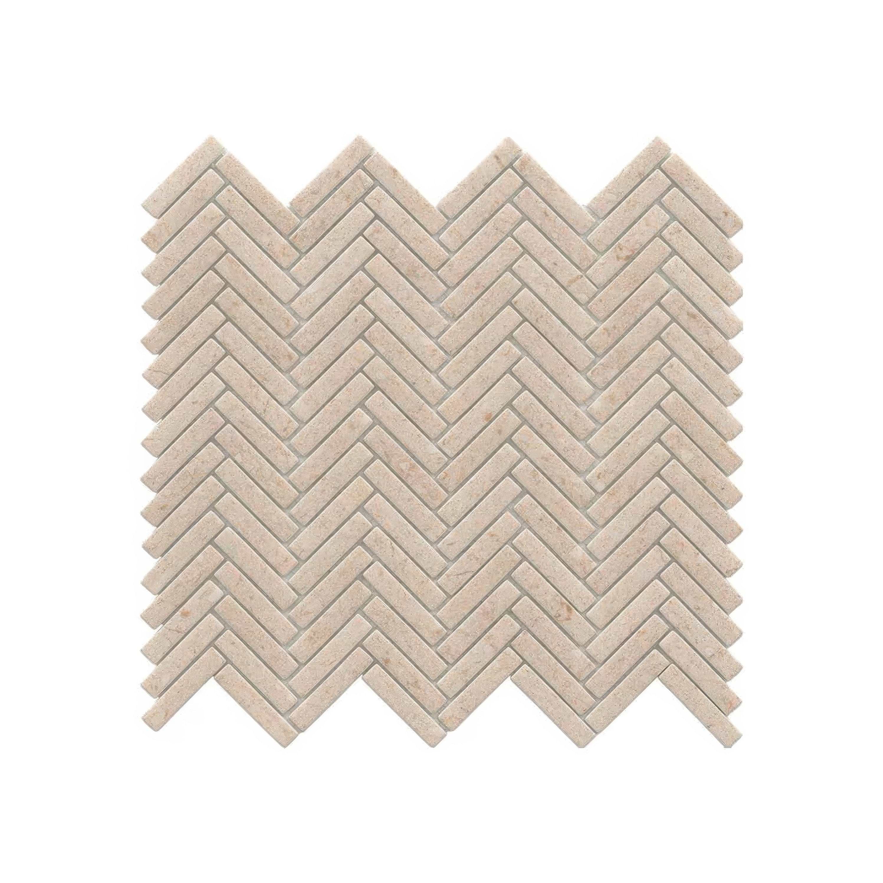 Herringbone Dorcia Marfil Mosaic By Hyperion Tiles