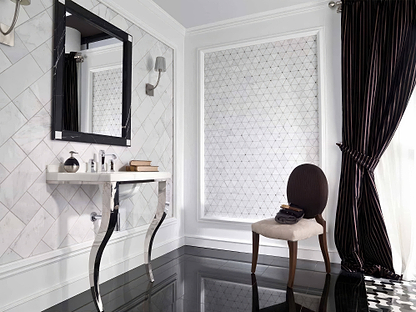 Victorian Diamond Marmara Mirror Mosaic By Hyperion Tiles