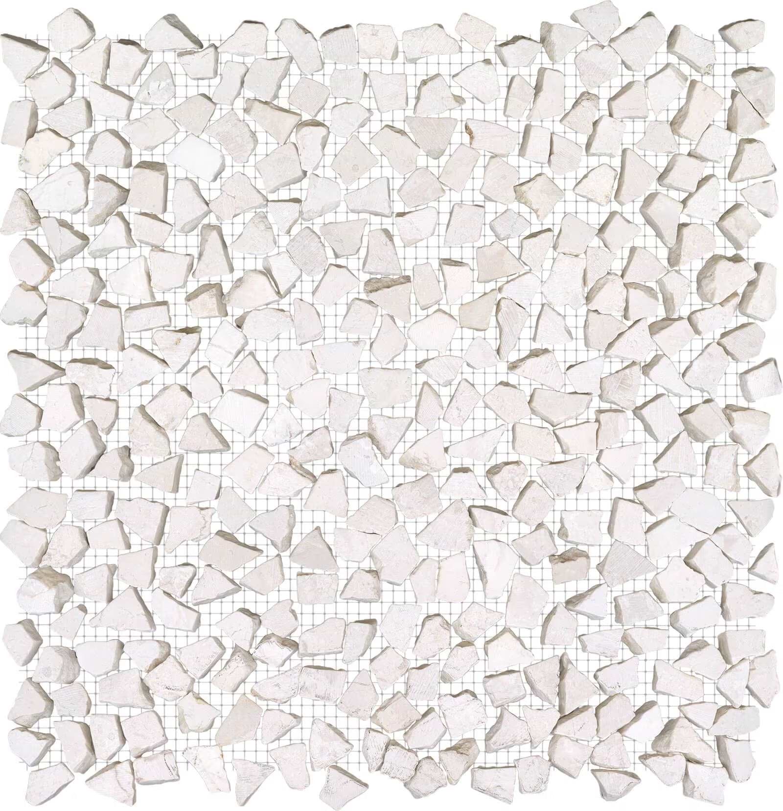 Paradise Tiny broken Edge Blanco Mosaic By Hyperion Tiles