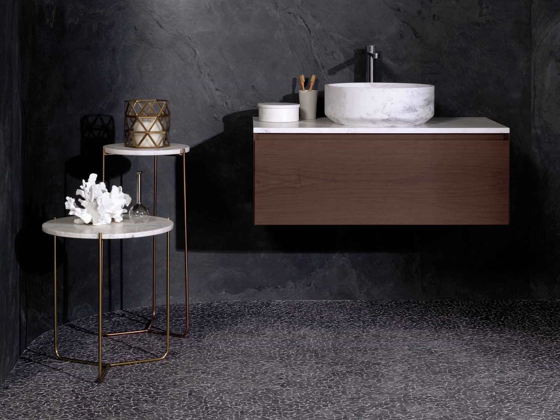 Paradise Tiny broken Edge Gris Mosaic By Hyperion Tiles