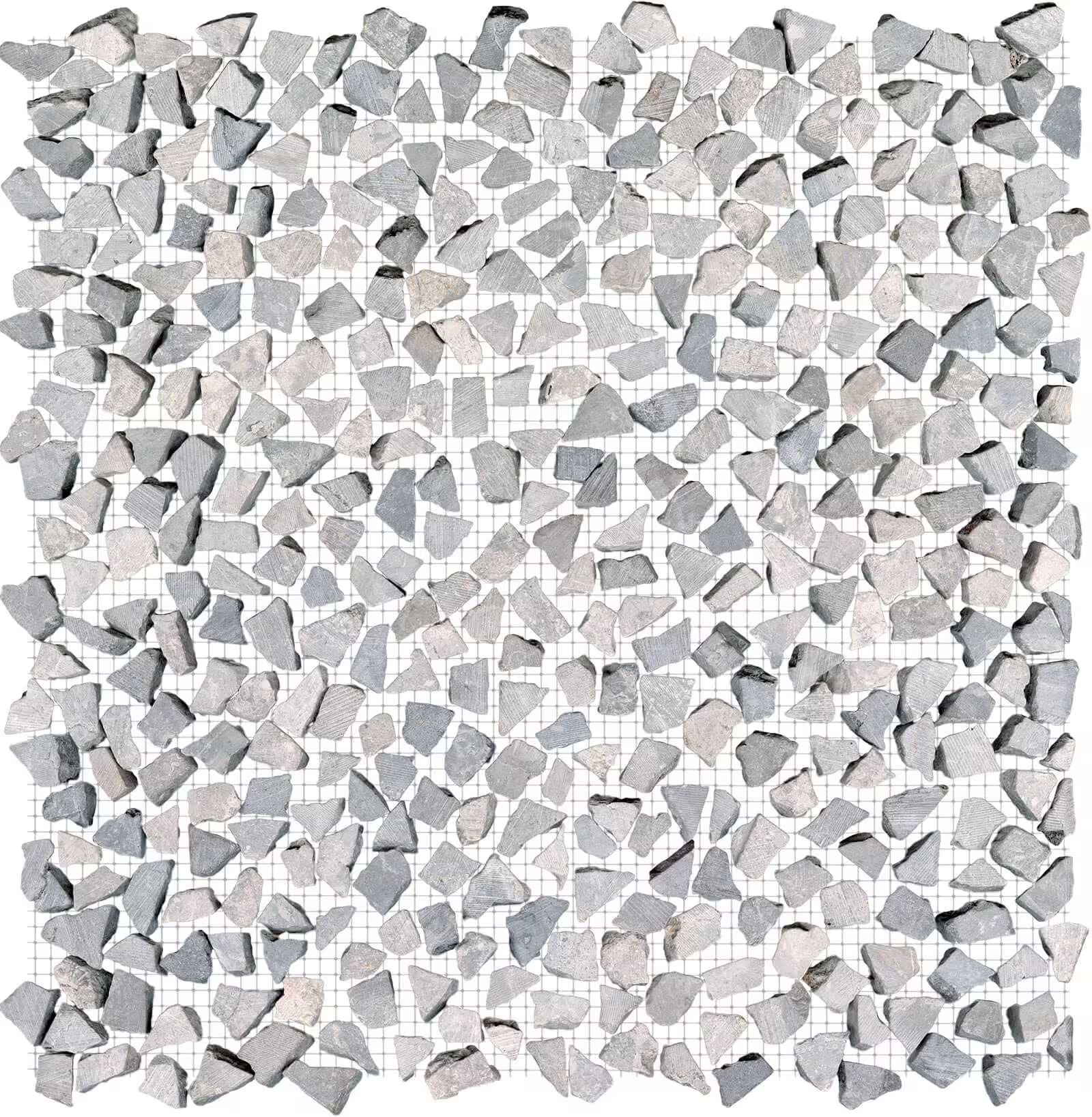 Paradise Tiny broken Edge Gris Mosaic By Hyperion Tiles