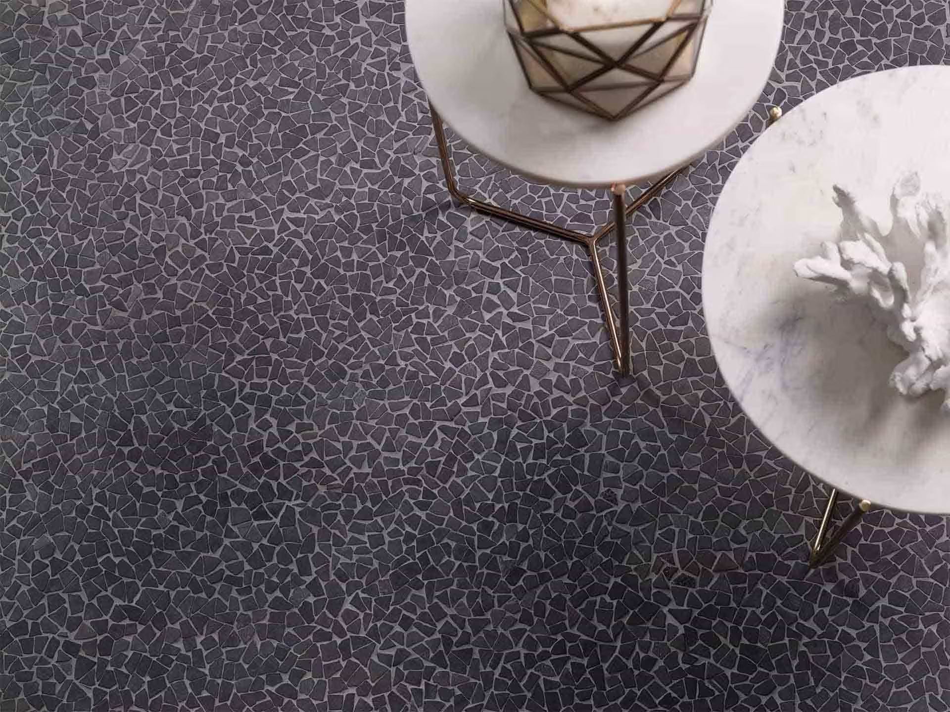 Paradise Tiny broken Edge Negro Mosaic By Hyperion Tiles