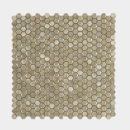 Gravity Aluminium Hexagon Gold Mosaic By Hyperion Tiles