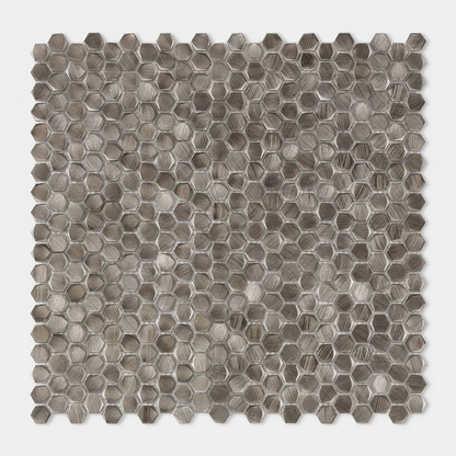 Gravity Aluminium Hexagon Metal Mosaic By Hyperion Tiles