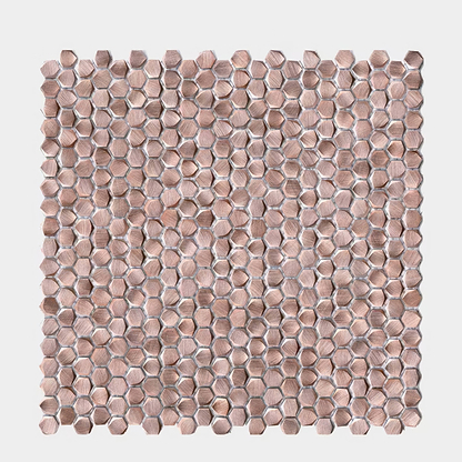 Gravity Aluminium Hexagon Rose Gold Mosaic By Hyperion Tiles