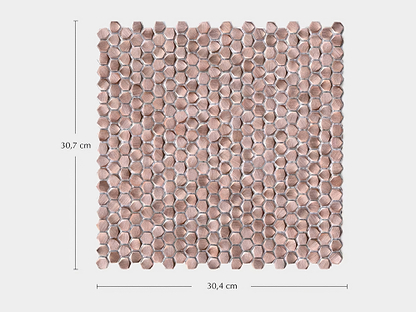 Gravity Aluminium Hexagon Rose Gold Mosaic By Hyperion Tiles