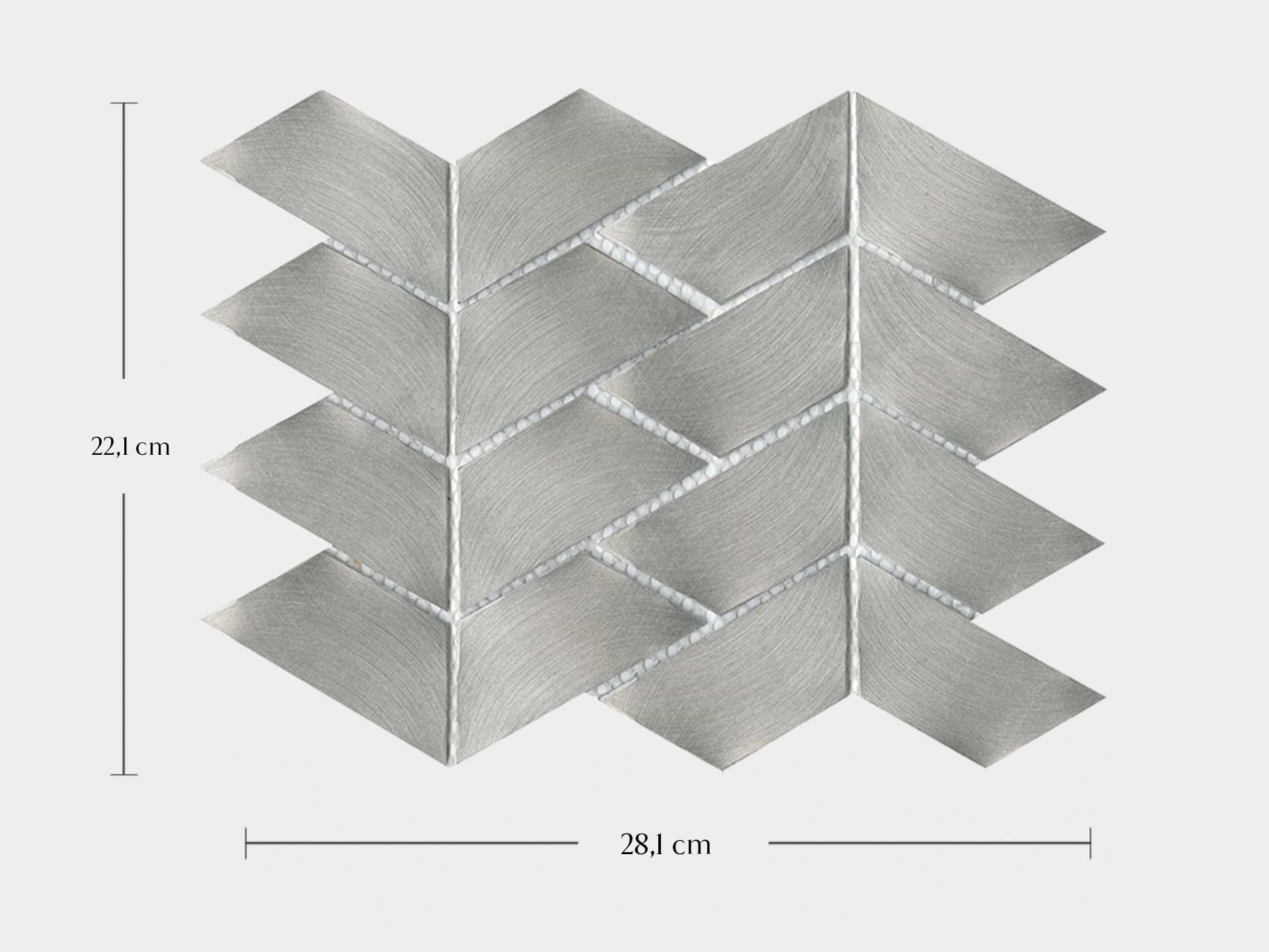 Gravity Aluminium Trace Metal Mosaic By Hyperion Tiles