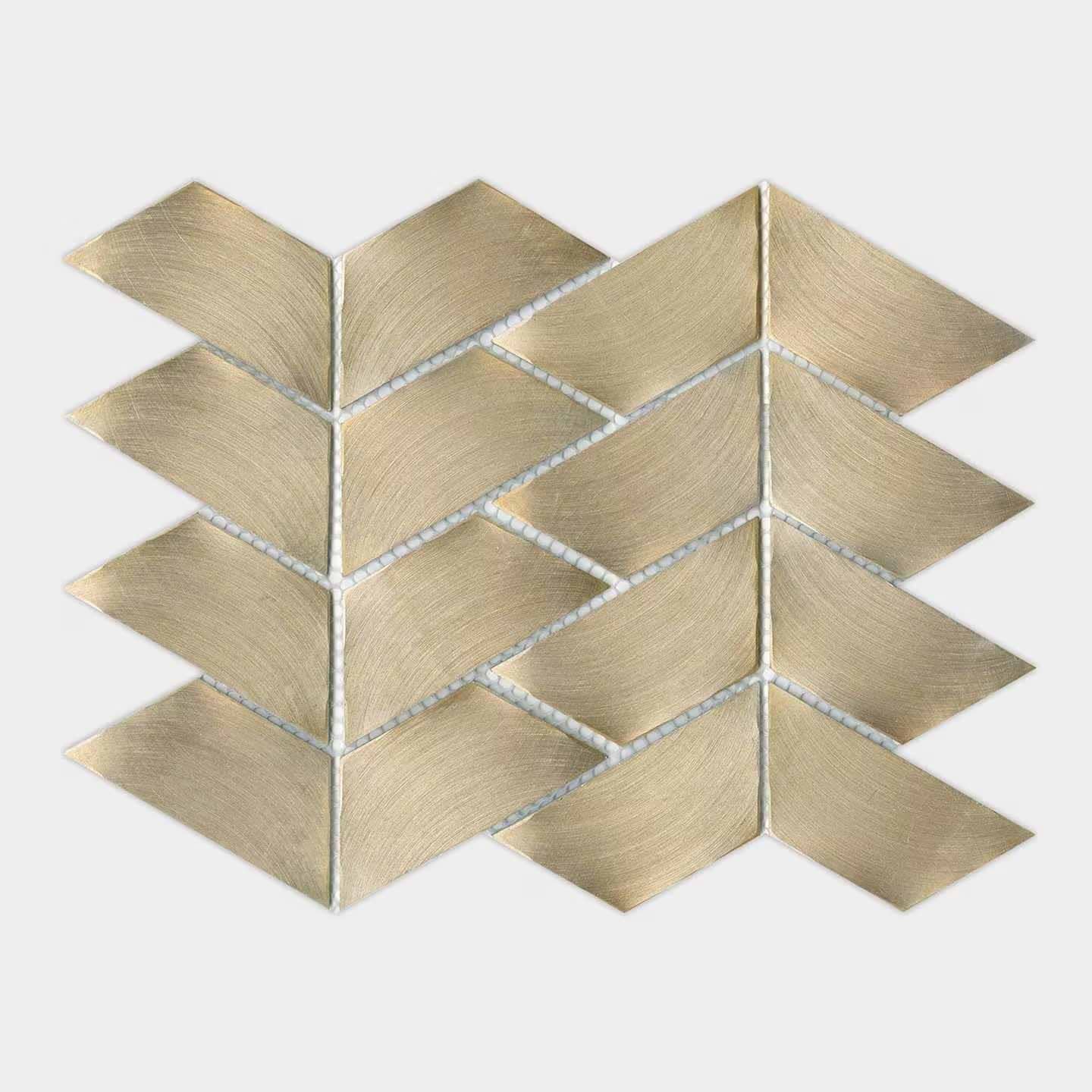 Gravity Aluminium Trace Gold Mosaic By Hyperion Tiles