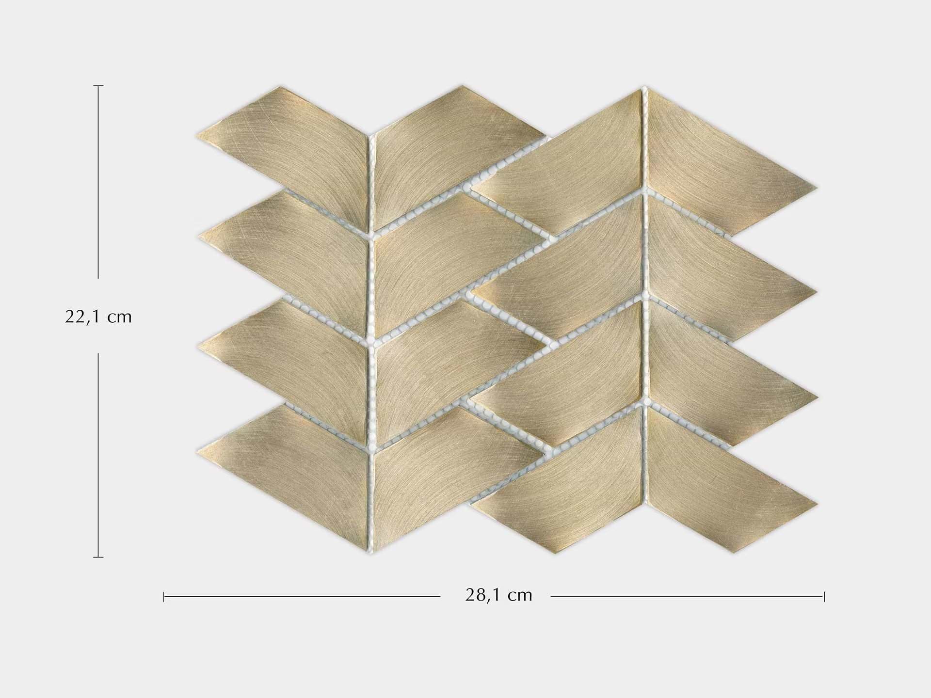 Gravity Aluminium Trace Gold Mosaic By Hyperion Tiles