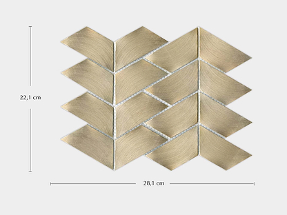 Gravity Aluminium Trace Gold Mosaic By Hyperion Tiles