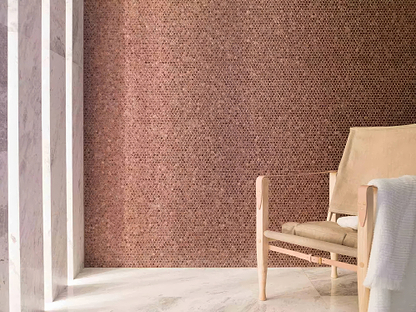 Gravity Aluminium Hexagon Copper Mosaic By Hyperion Tiles