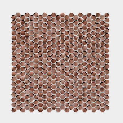 Gravity Aluminium Hexagon Copper Mosaic By Hyperion Tiles