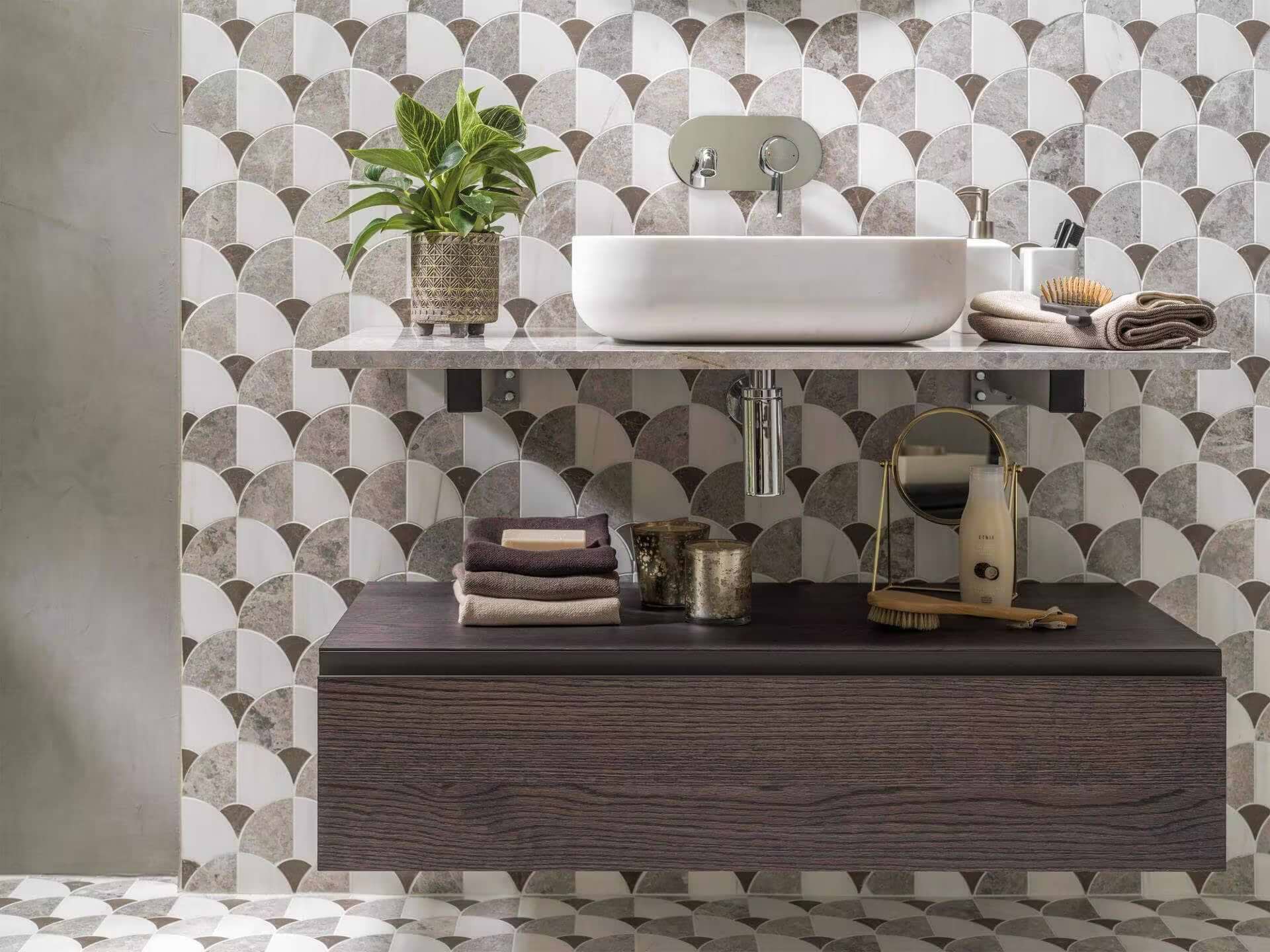 Figure Shell Dark Mosaic By Hyperion Tiles