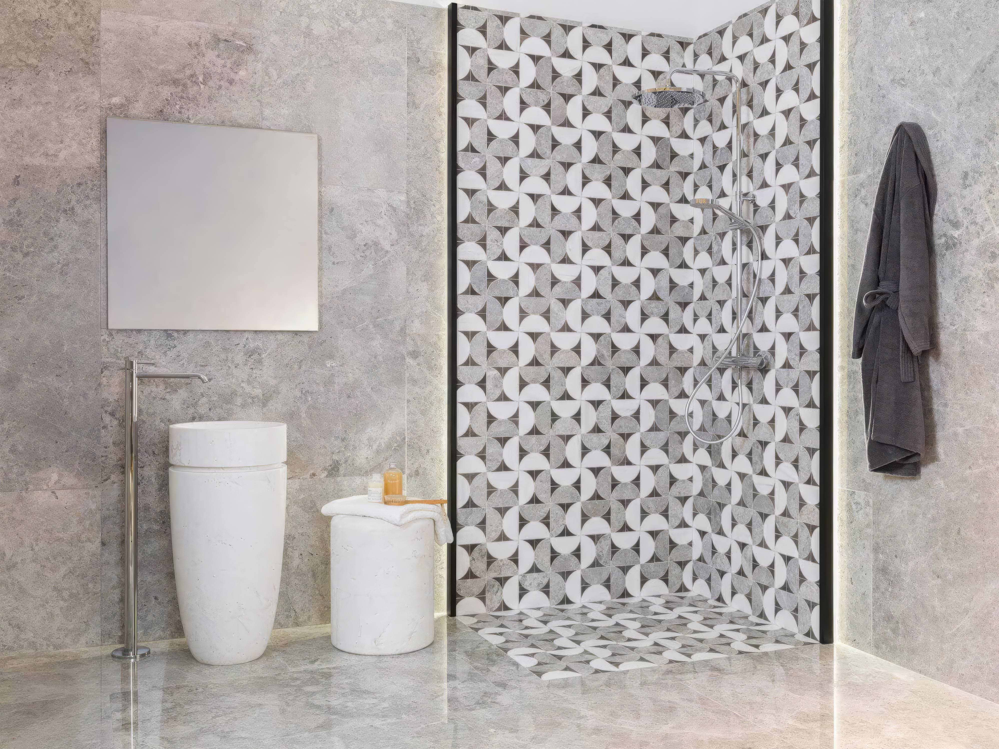 Figure Spiral Dark Mosaic By Hyperion Tiles