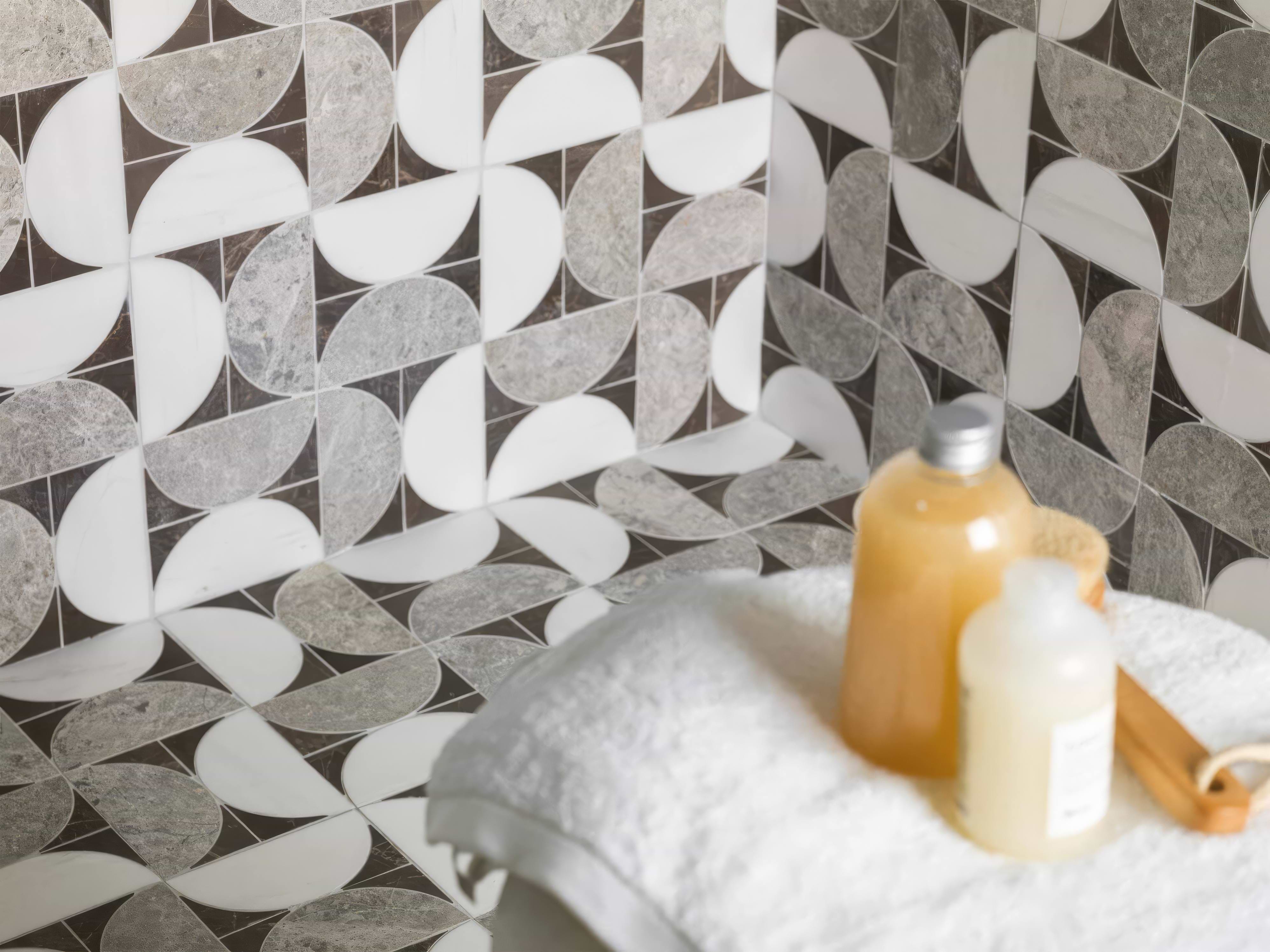 Figure Spiral Dark Mosaic By Hyperion Tiles
