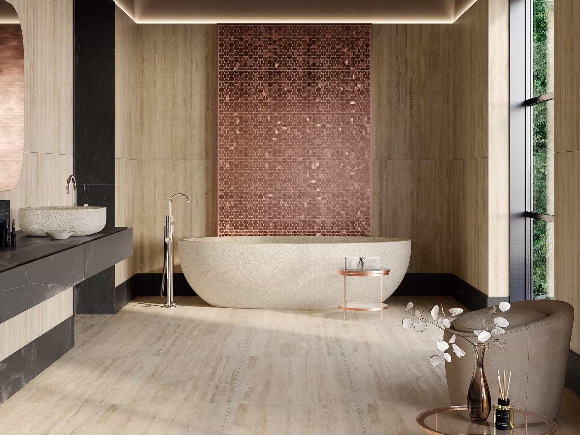 Sphere Copper Metal Mosaic By Hyperion Tiles