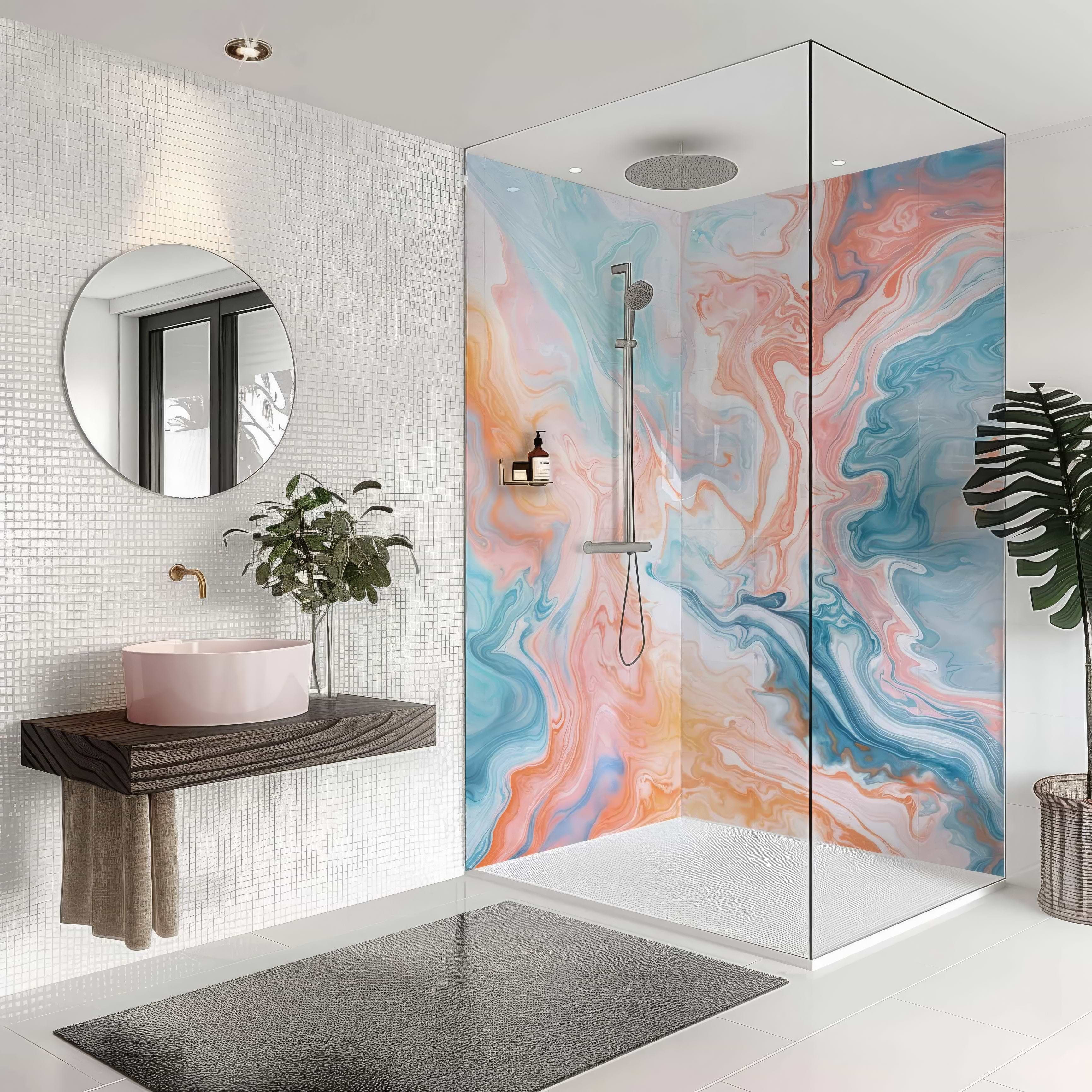 Shower Panel Candy Floss Marble By Hyperion Tiles