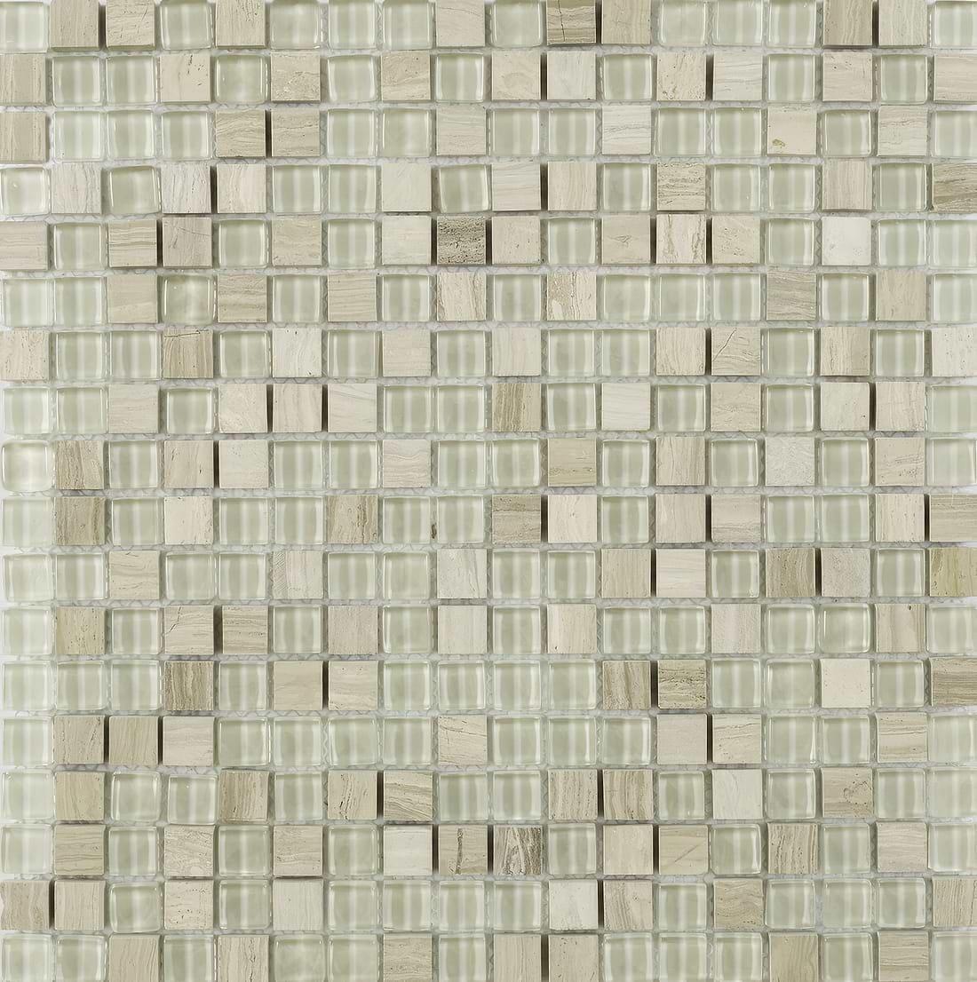 Cedar Wood Glass &amp; Stone Mix Mosaic - Hyperion Tiles