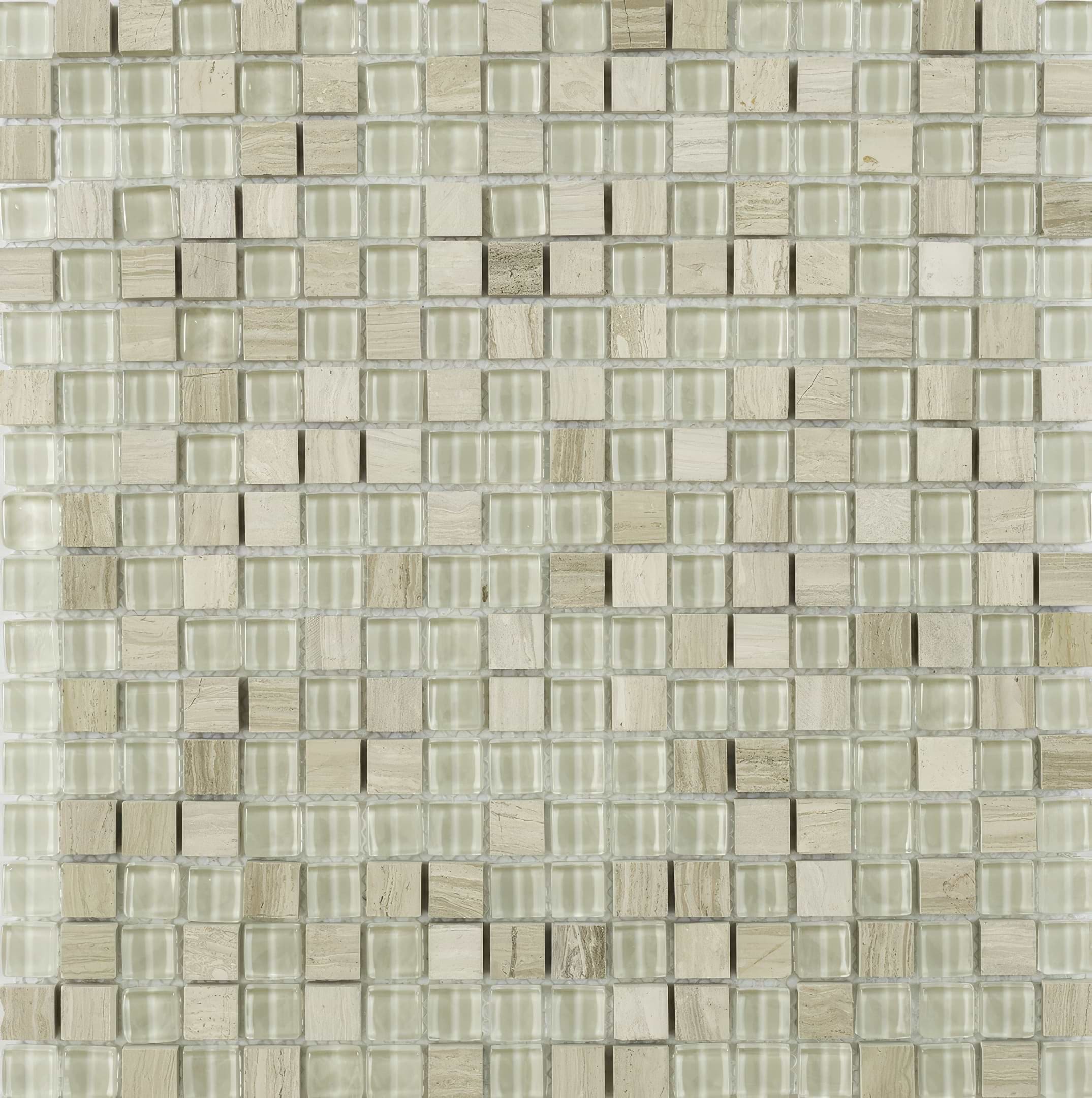 Cedar Wood Glass & Stone Mix Mosaic - Hyperion Tiles