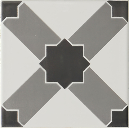 Chambray Grey on Brilliant White - Hyperion Tiles