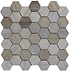 Coffee Stone Hexagon Mixed Finish Marble Mosaic - Hyperion Tiles