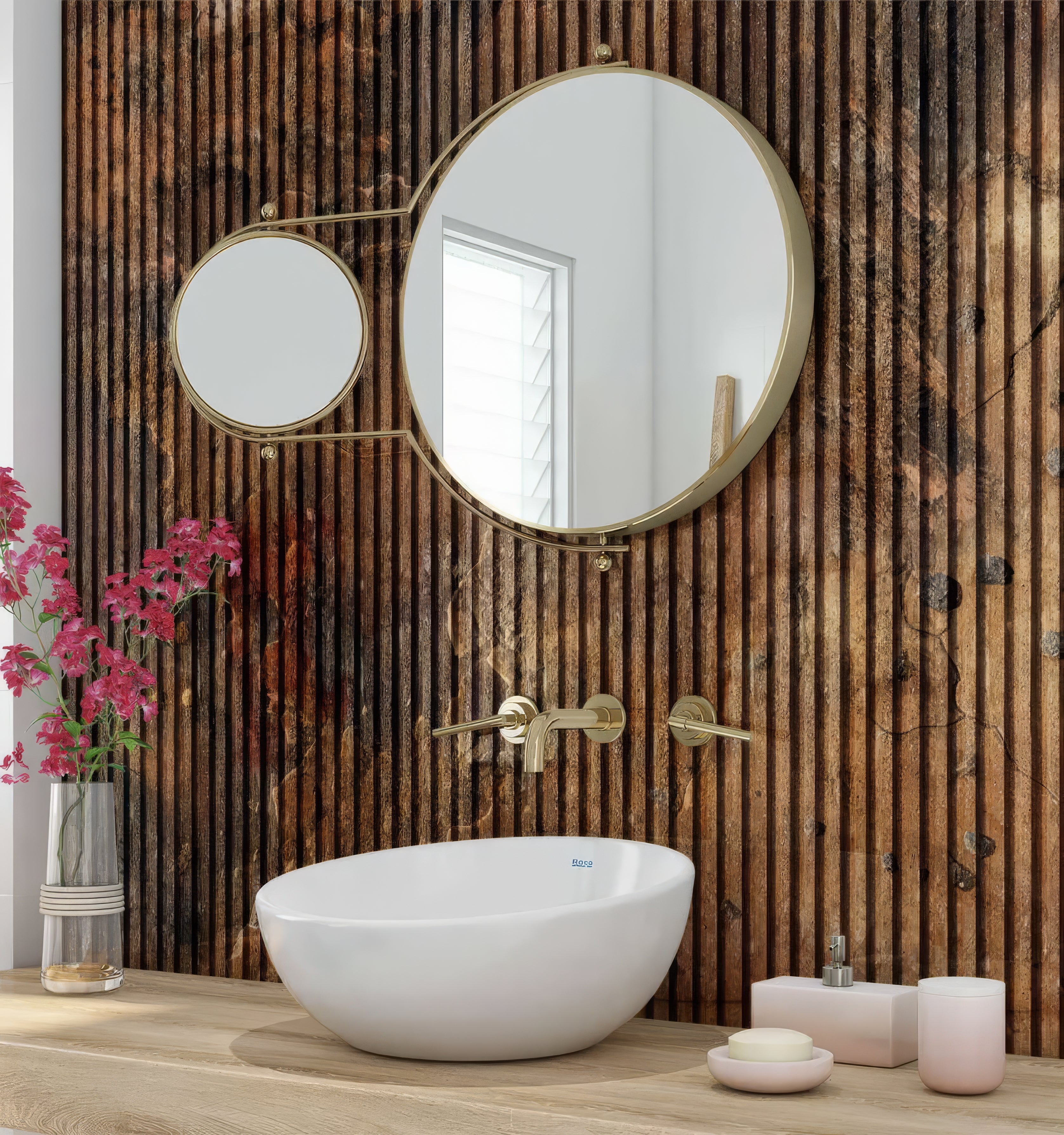 Shower Panel Copper Concrete Slat Wall By Hyperion Tiles