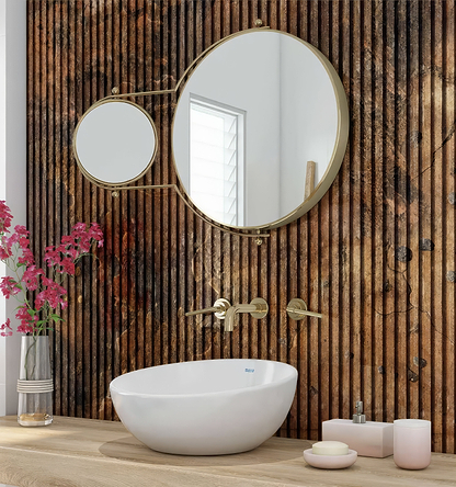 Shower Panel Copper Concrete Slat Wall By Hyperion Tiles