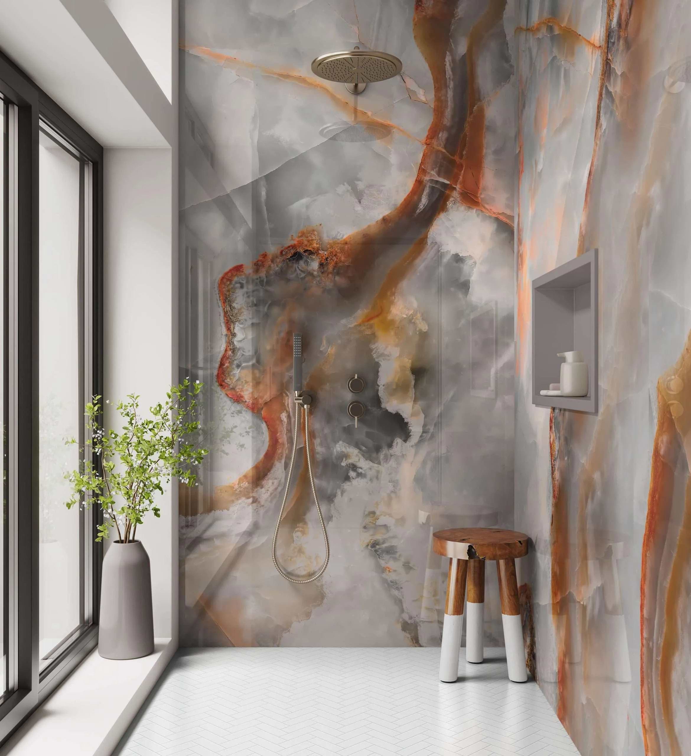 Shower Panel Copper Marble By Hyperion Tiles