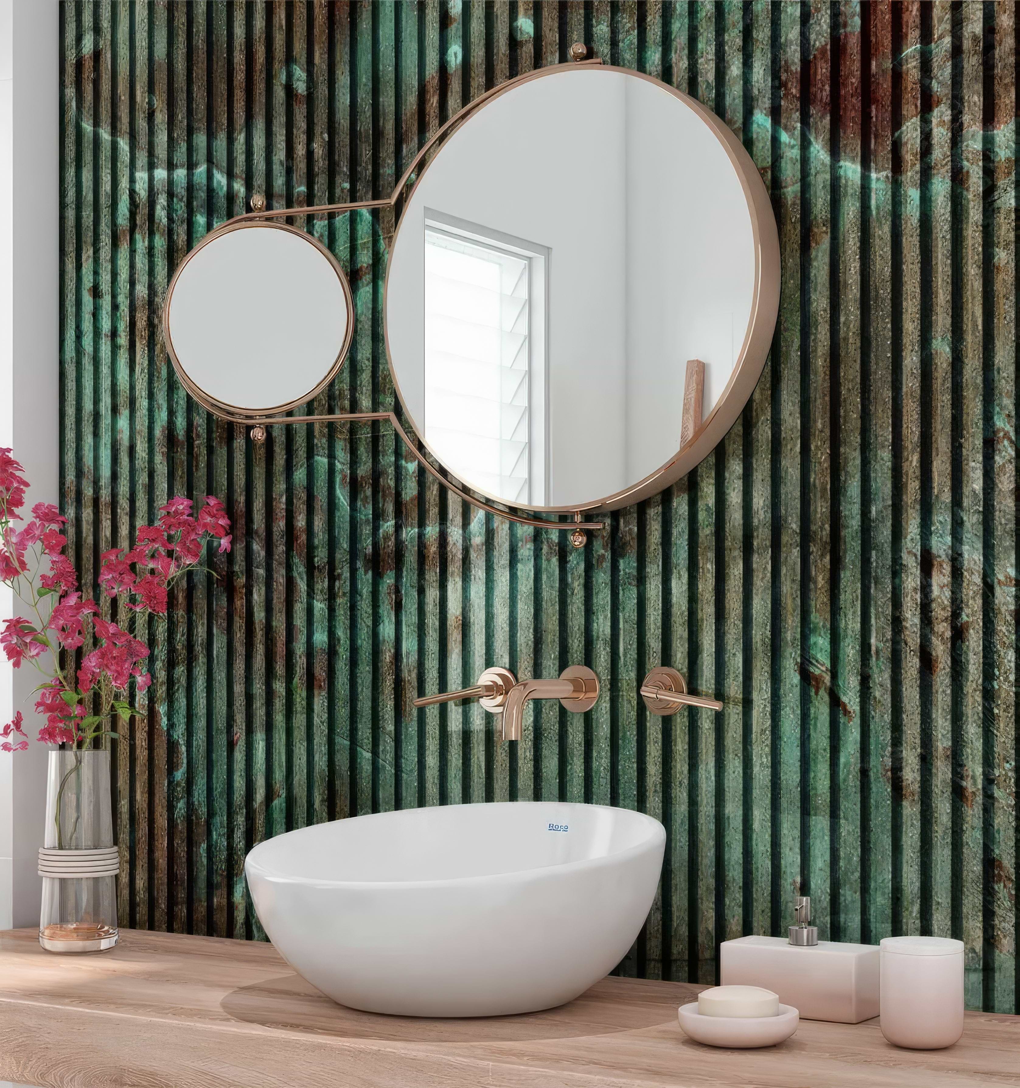 Shower Panel Turquoise Concrete Slat Wall By Hyperion Tiles
