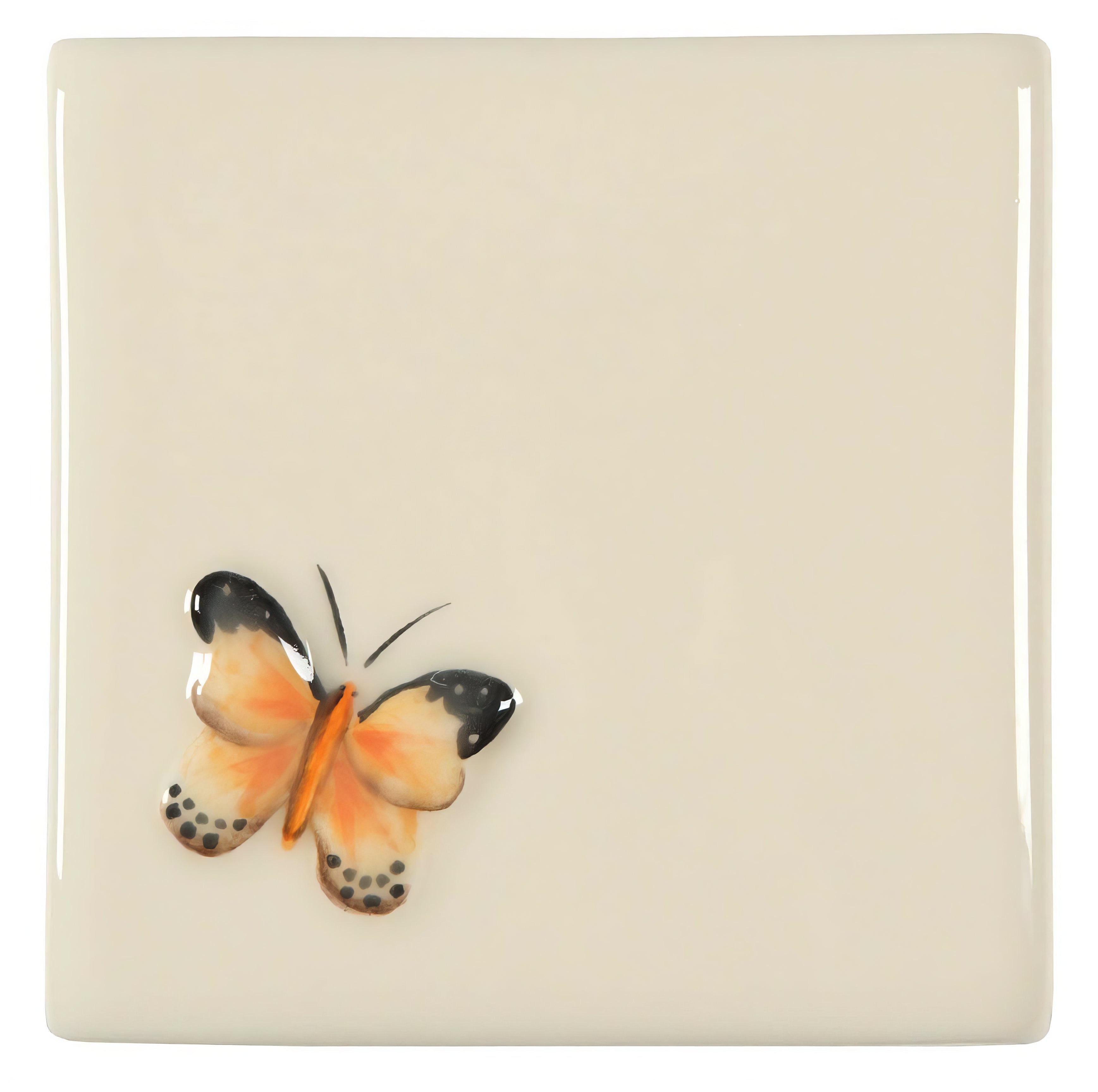 Copper Butterfly On Off White - Hyperion Tiles