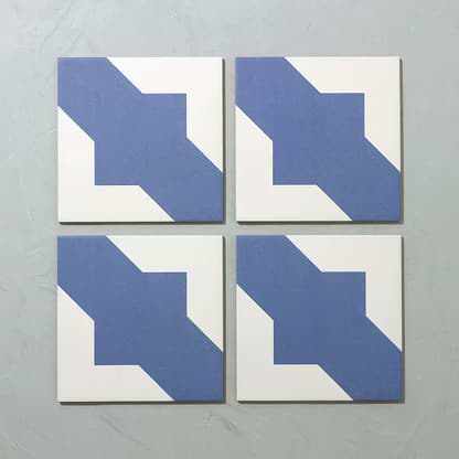 Crosses Navy Porcelain Tile - Hyperion Tiles