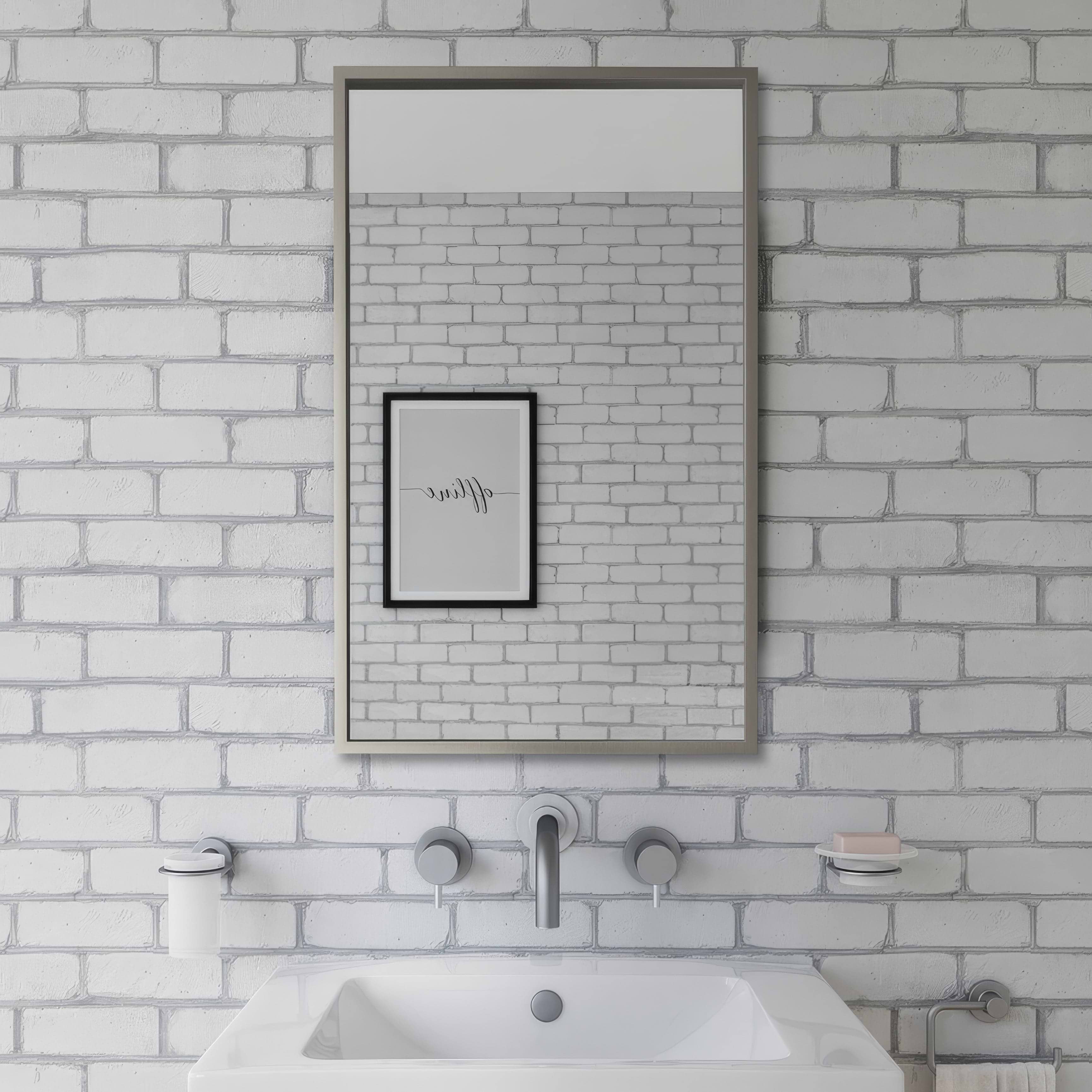 Docklands Rectangular Mirror 50x80cm Brushed Stainless Steel