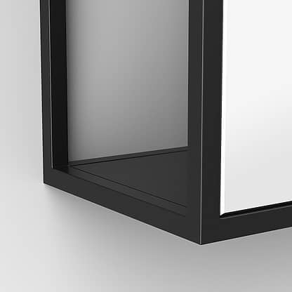 Dockside Mirror With Open Shelving 140x30cm in Black