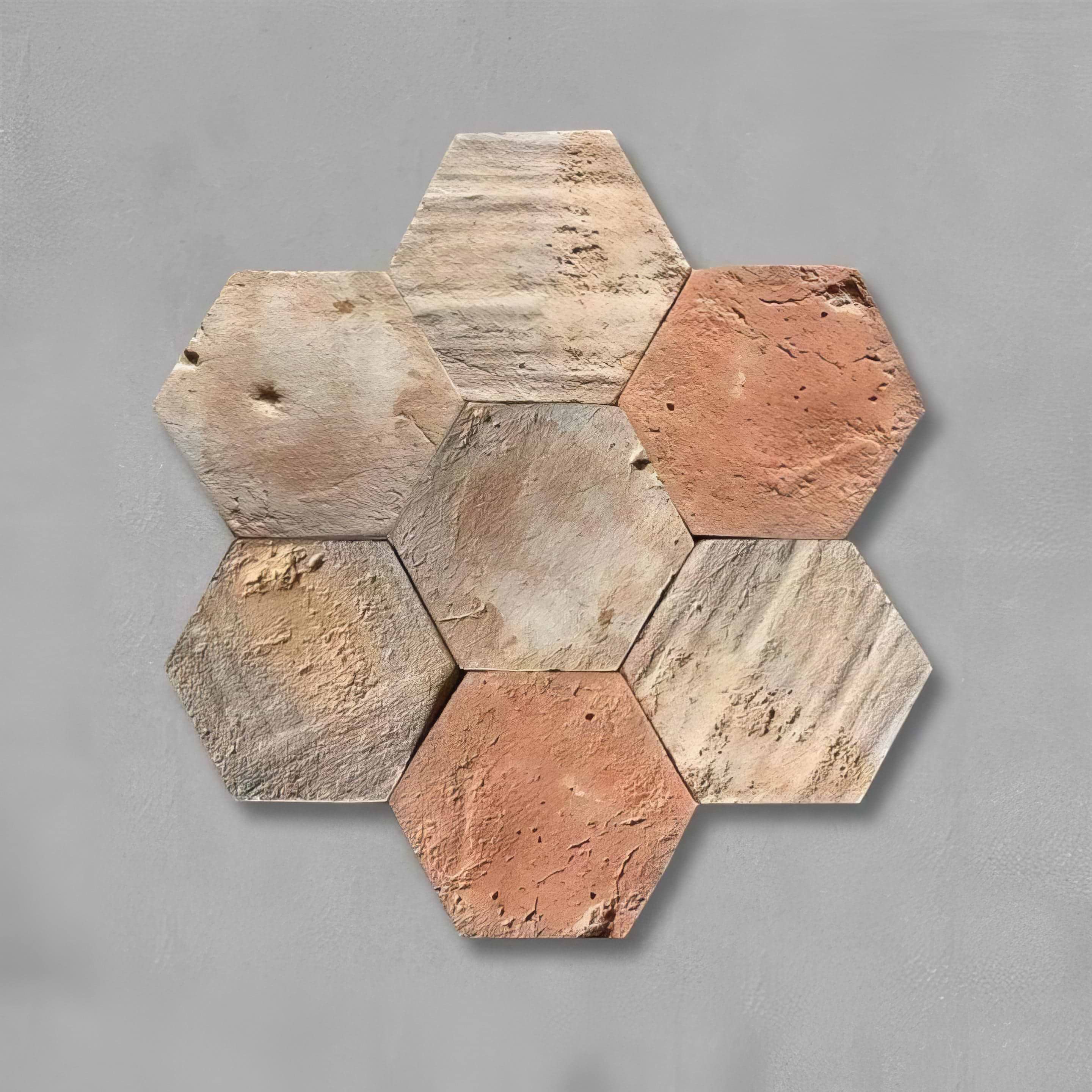 Dark Reclaimed Hexagonal Terracotta Tiles - Hyperion Tiles