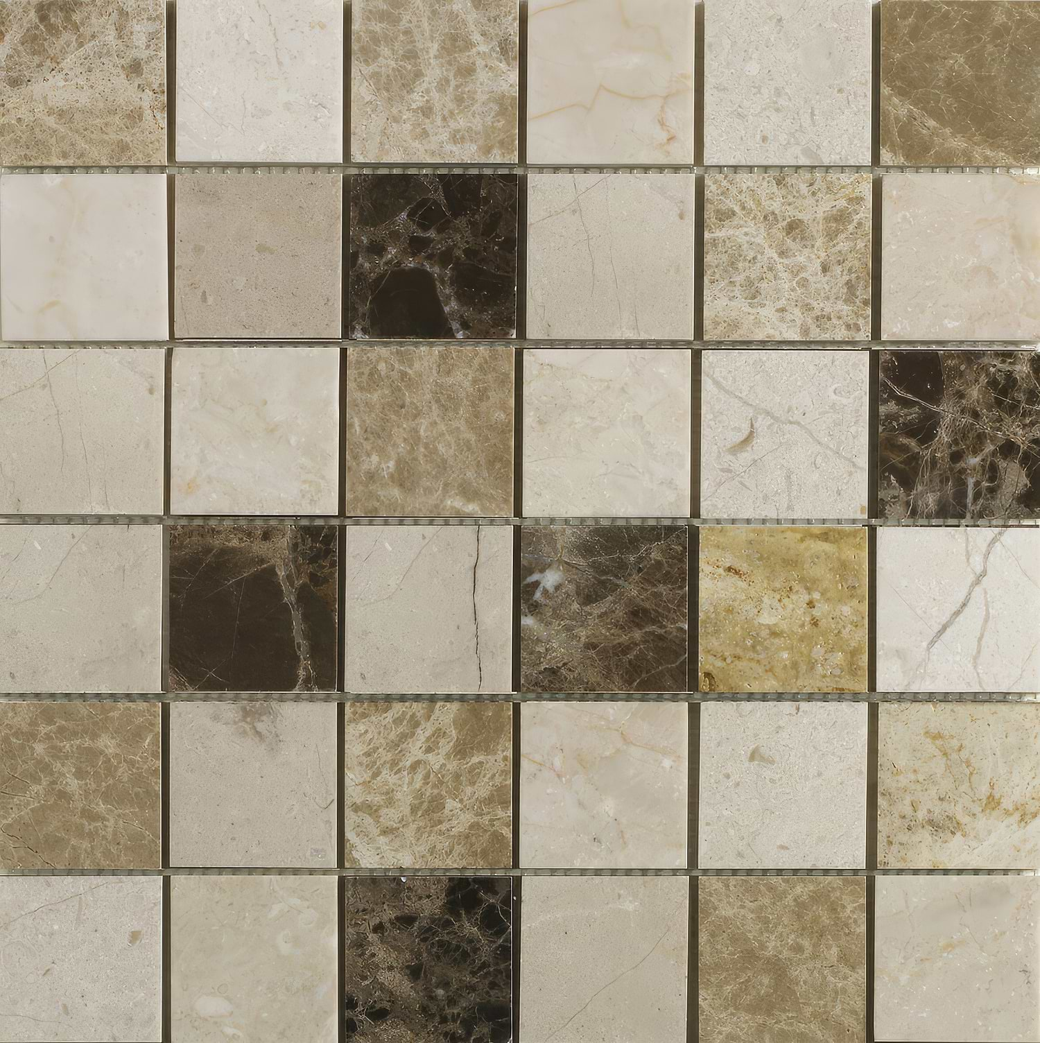 Emperador Mix Polished Marble Mosaic - Hyperion Tiles