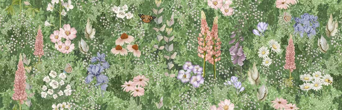 English Garden Floral Single Tile - Hyperion Tiles