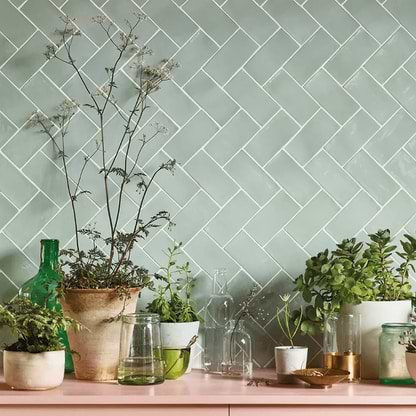 Fennel Glazed Metro Tile - Hyperion Tiles