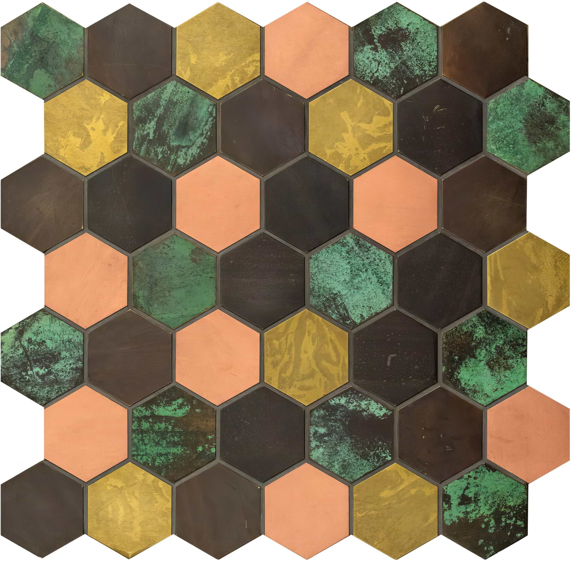 Flidor Mixed Colour Copper Mosaic - Hyperion Tiles
