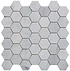 Fog Stone Hexagon Mixed Finish Marble Mosaic - Hyperion Tiles