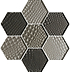 Futura Sepia Hexagon Mosaic Textured Hexagon Mosaic - Hyperion Tiles