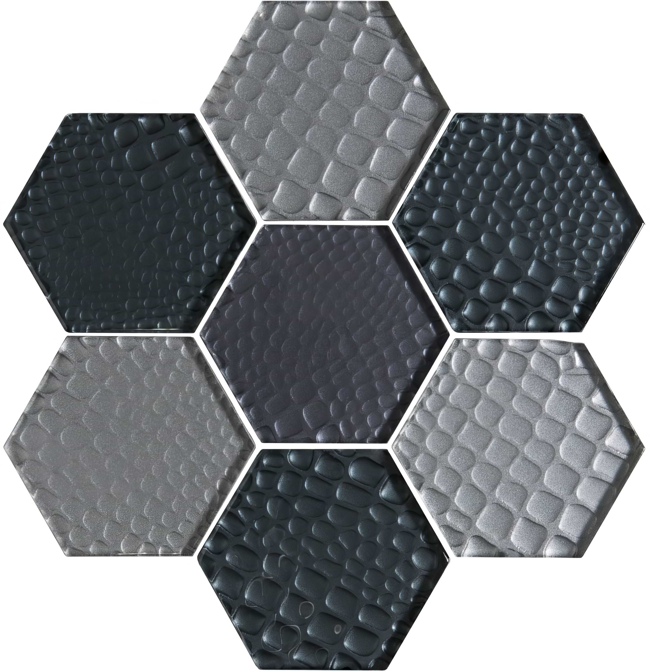 Futura Zirconia Hexagon Mosaic Textured Hexagon Mosaic - Hyperion Tiles
