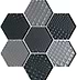 Futura Zirconia Hexagon Mosaic Textured Hexagon Mosaic - Hyperion Tiles