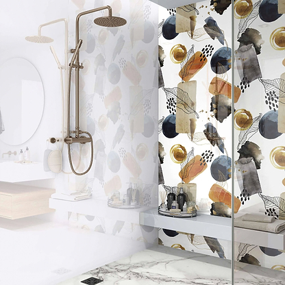 Gold Navy Watercolour Shower Panel By Hyperion Tiles