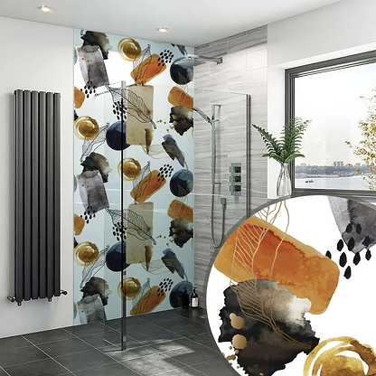 Gold Navy Watercolour Shower Panel By Hyperion Tiles