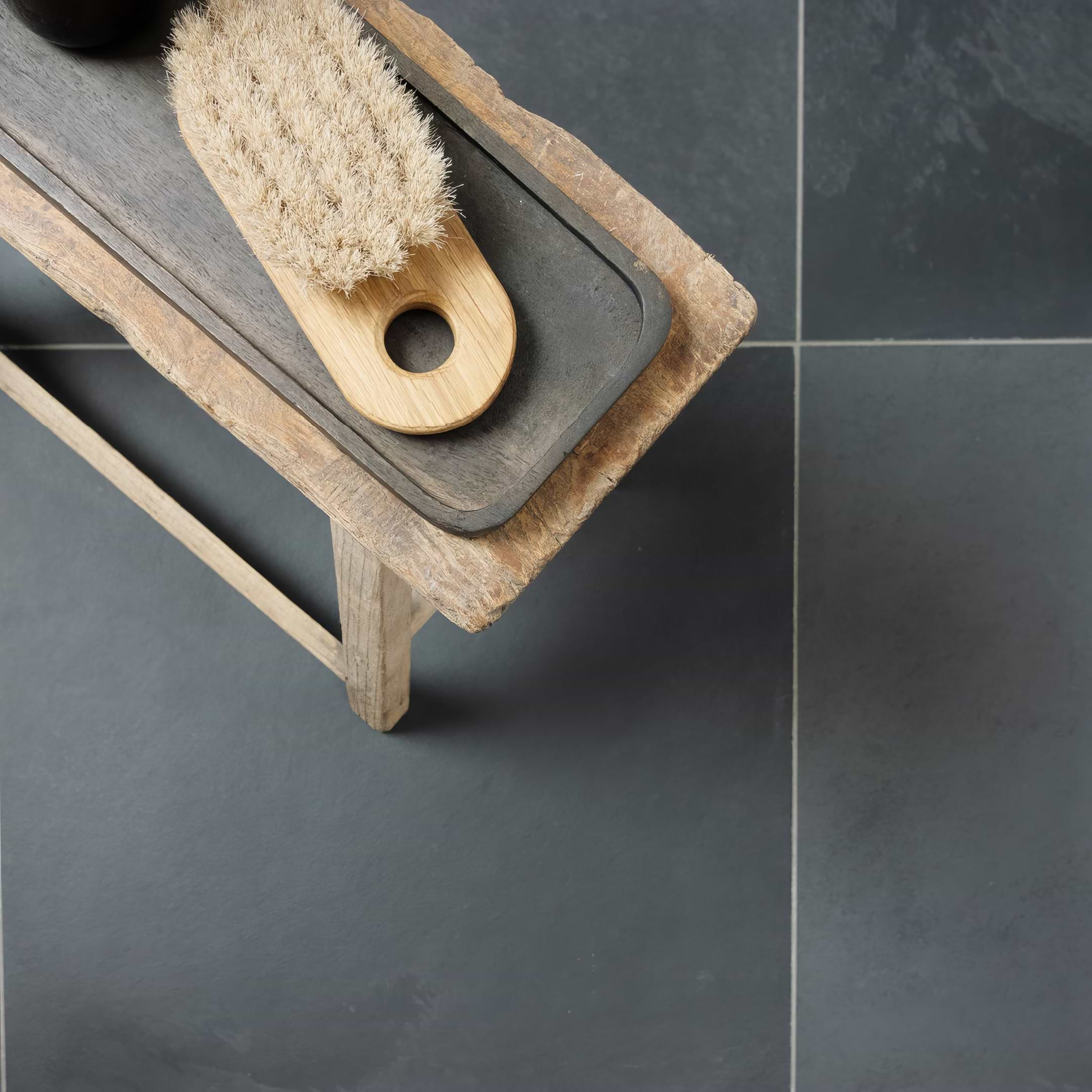 Graphite Black Natural Slate 600 x 600mm - Hyperion Tiles