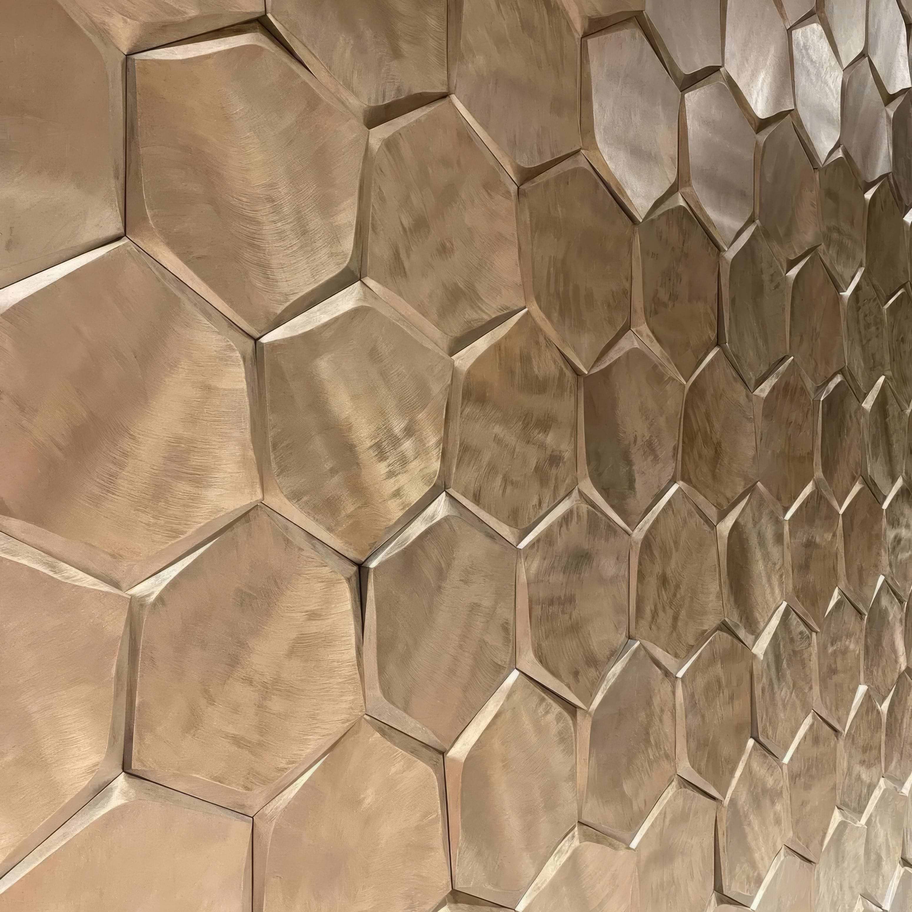 Gravity Aluminium Hexagon Gold Mosaic By Hyperion Tiles